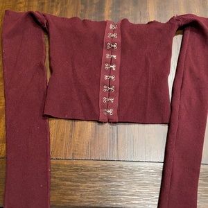 Off the shoulder maroon crop top from forever 21 size large